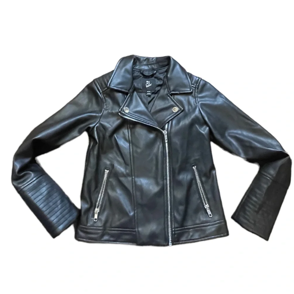 Art Class Black‎ Faux Leather Jacket, Size Medium (7-8)